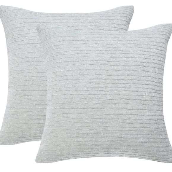 Grey Pillow Covers 20x20" Set of 2 Luxurious Chenille Decorative (358) - Picture 1 of 5